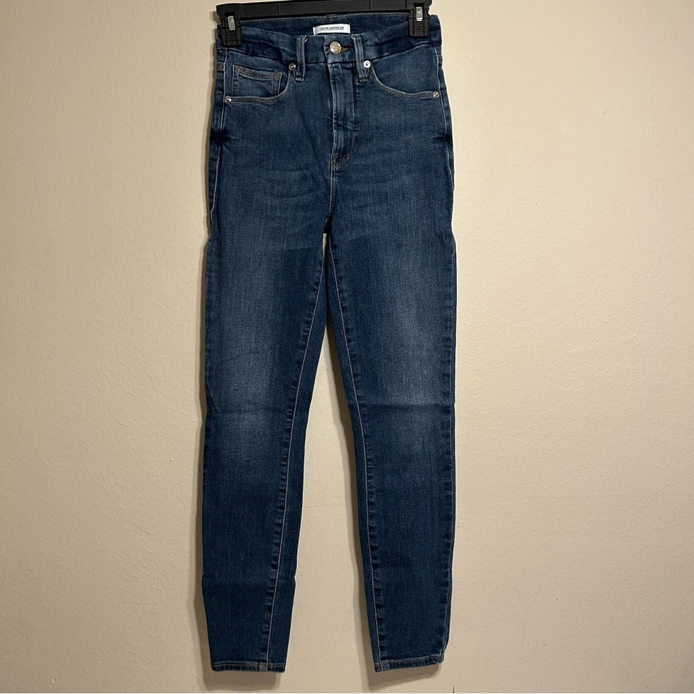 Good American Good Legs Womens High Rise Skinny Jeans Dark‎ Blue Size 0/25